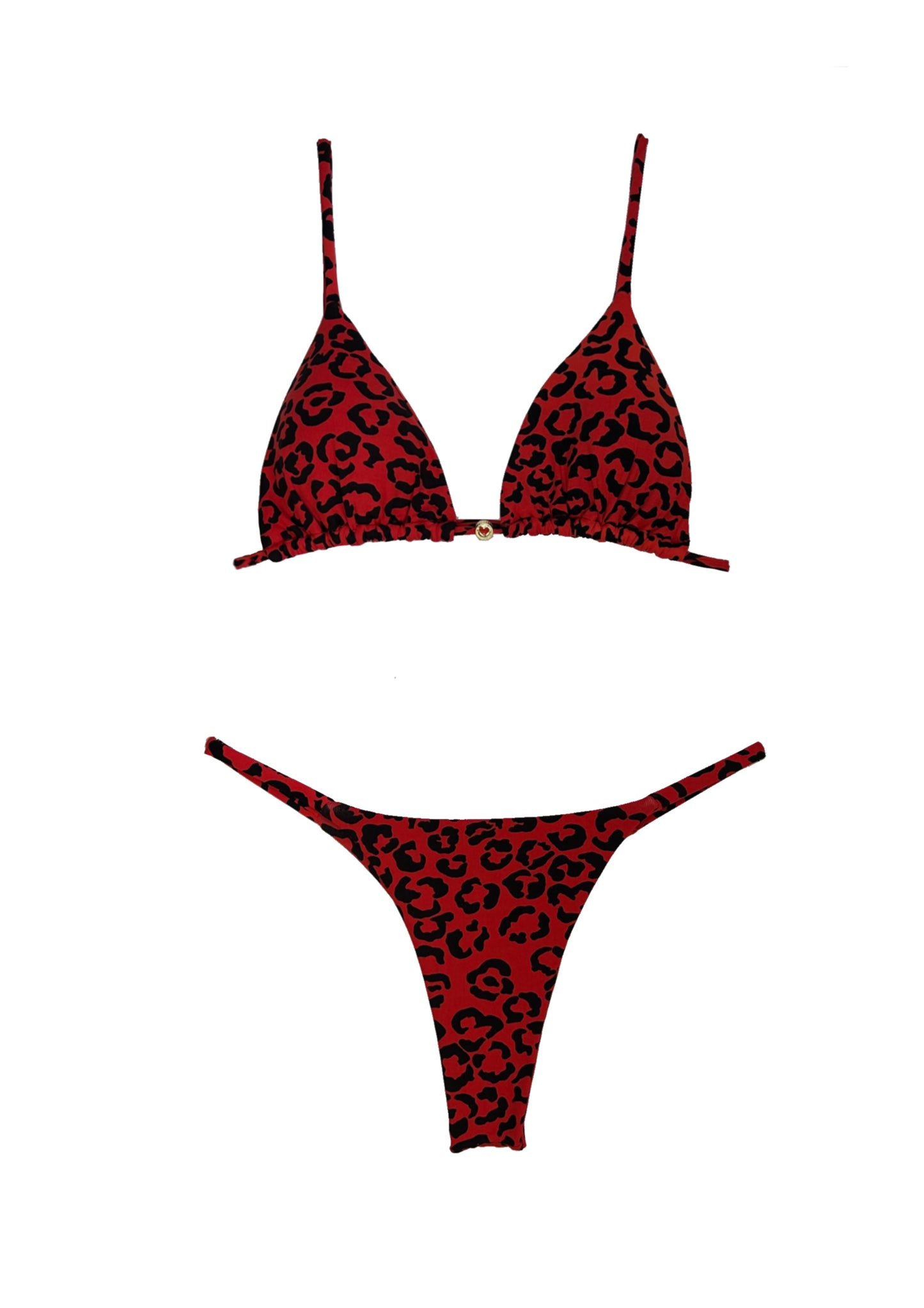 Red Leopard Thong Bottoms