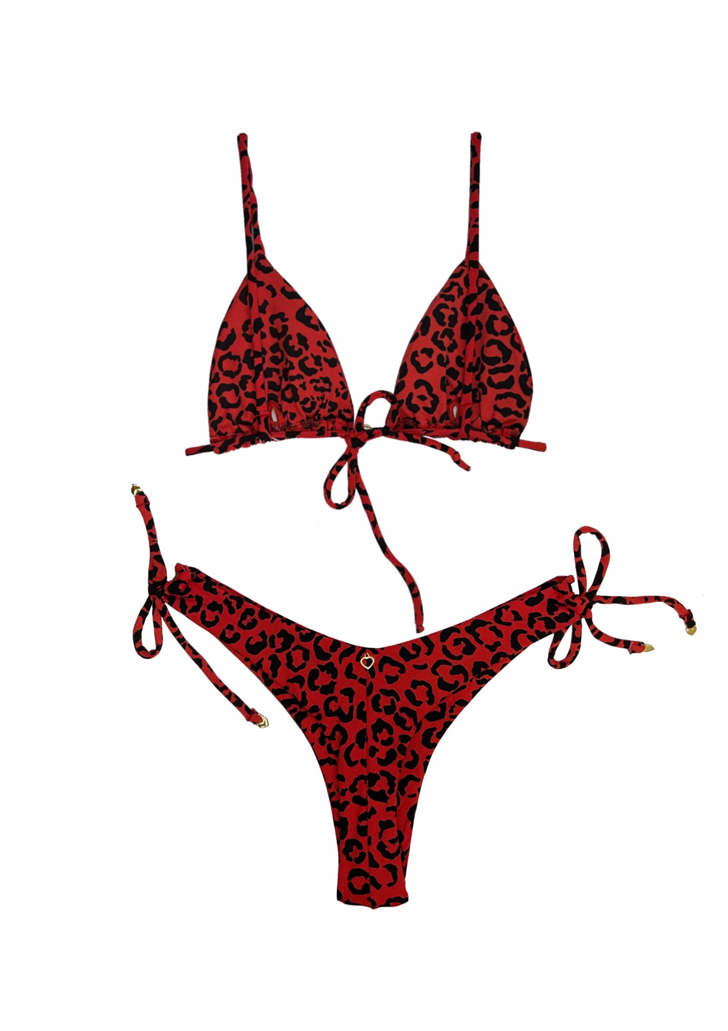 Red Leopard V Cut with Side Tie