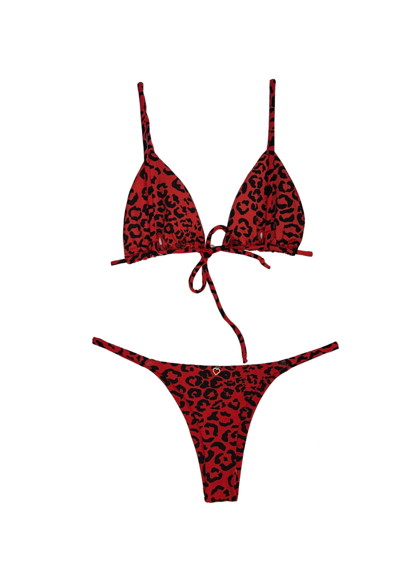 Red Leopard Thong Bottoms