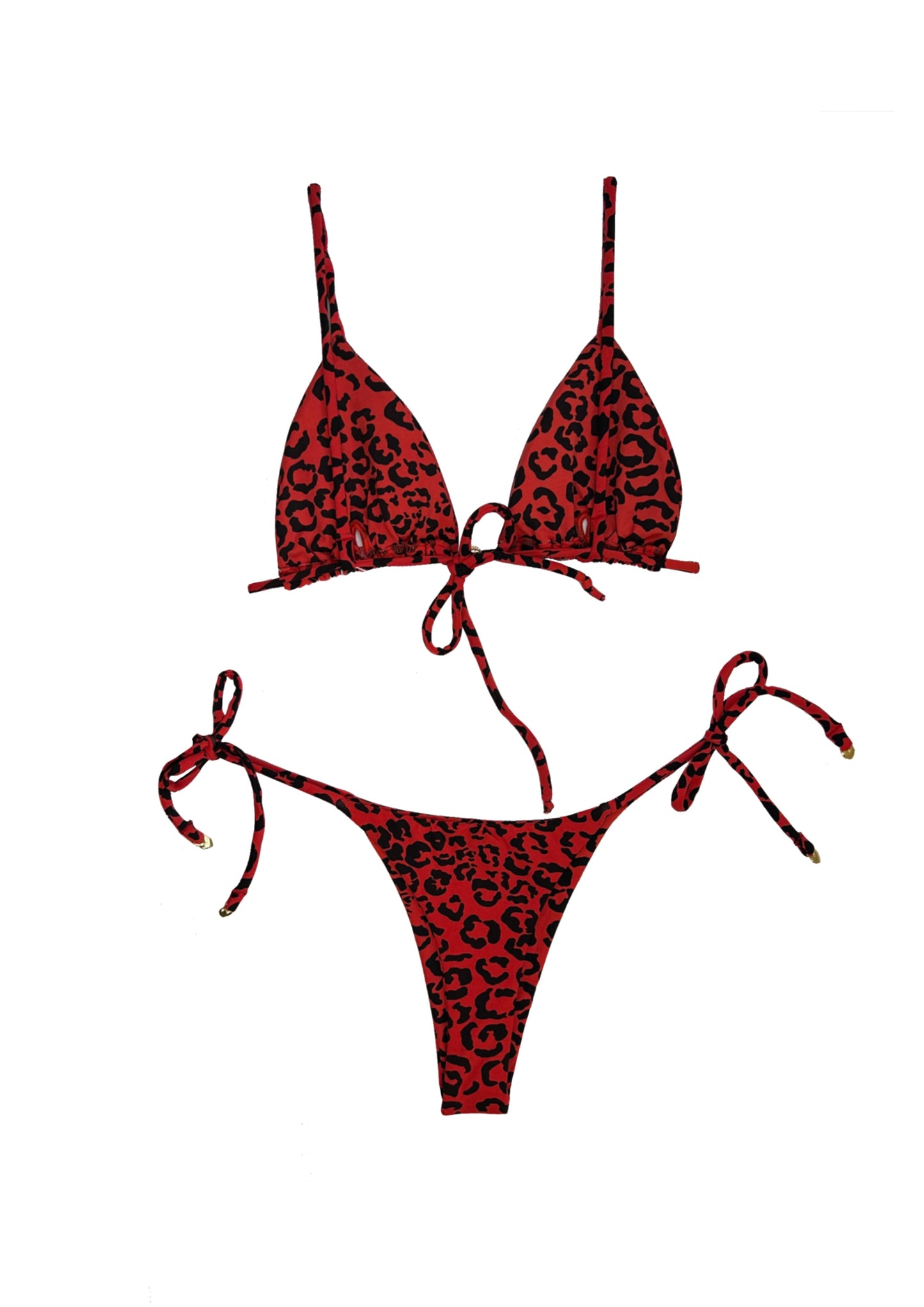 Red Leopard Side Tie Bottoms