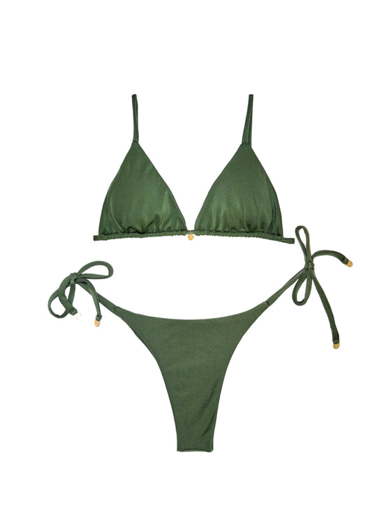 Green Forest Side Tie Bottoms