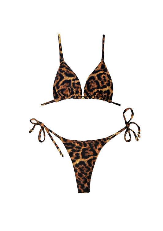 Leopard Side Tie Bottoms